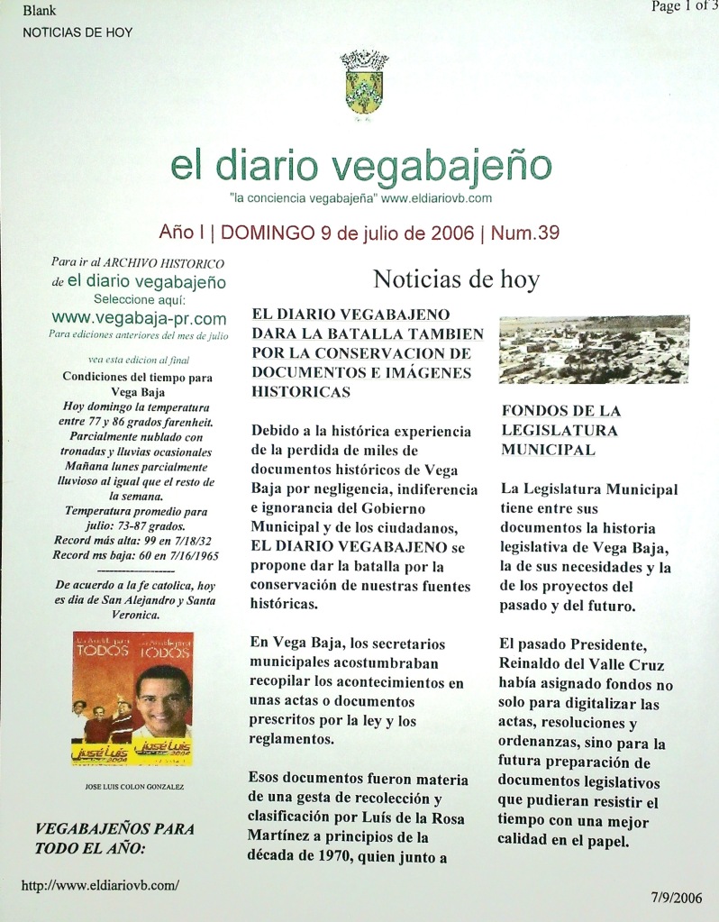 EL DIARIO VEGABAJENO 20060709